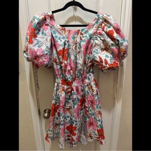 White and Purple Floral Dress